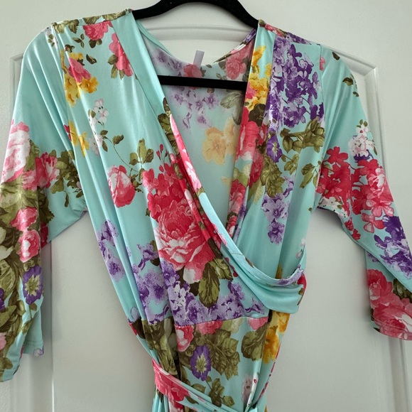 Pink Blush Maternity Floral Tie Maxi Dress - Picture 4 of 5